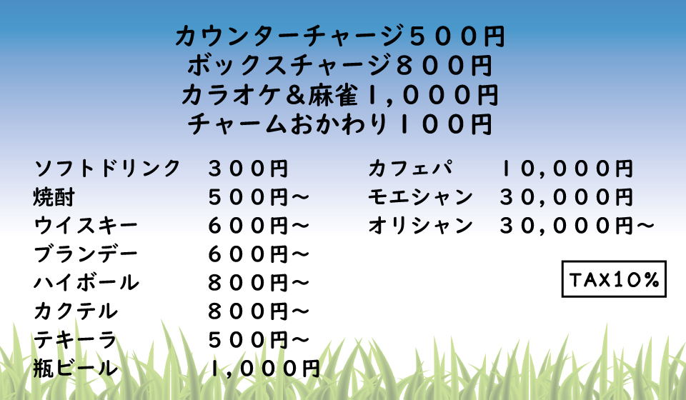 中洲、バー、Bar、Giraffe、menu